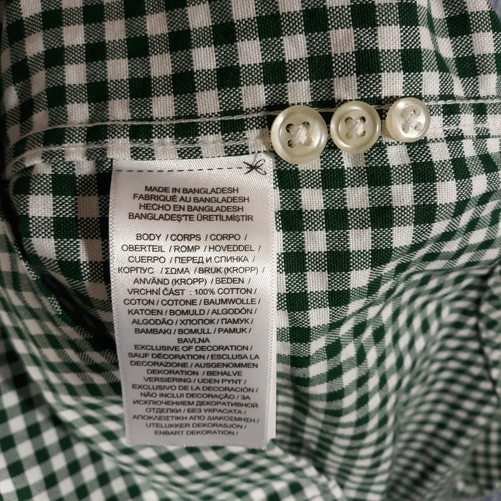 Polo Ralph Lauren Shirt Mens 3XL Tall Classic Fit Pony Green Gingham Plaid